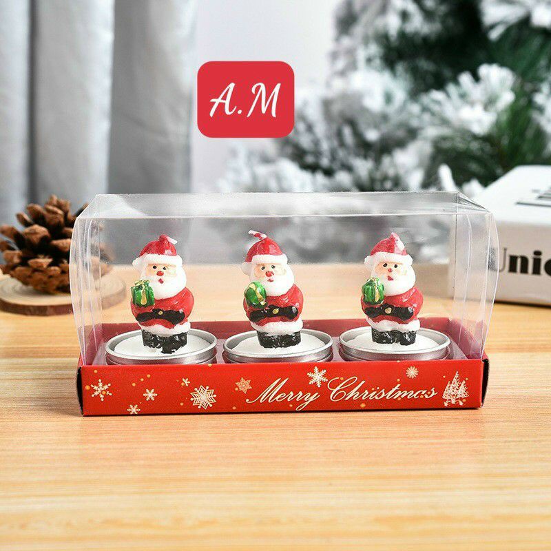 SET 3 NẾN THƠM NOEL NHIỀU HÌNH DỄ THƯƠNG