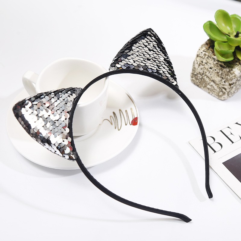 Cài tóc thiết kế tai mèo lấp lánh dễ thương cho bé gái