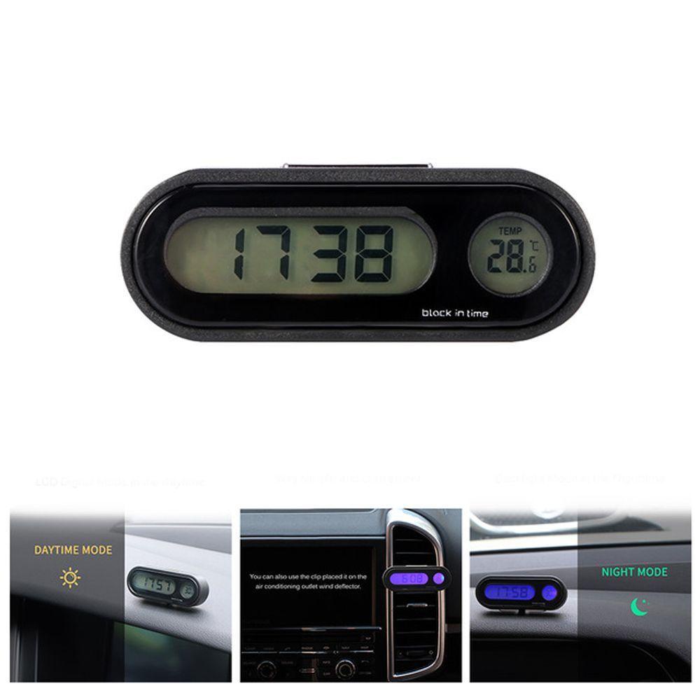 Đồng Hồ Điện Tử Mini REBUY1 Màn Hình LCD Nền Tiện Dụng Trang Trí Nội Thất Xe Hơi