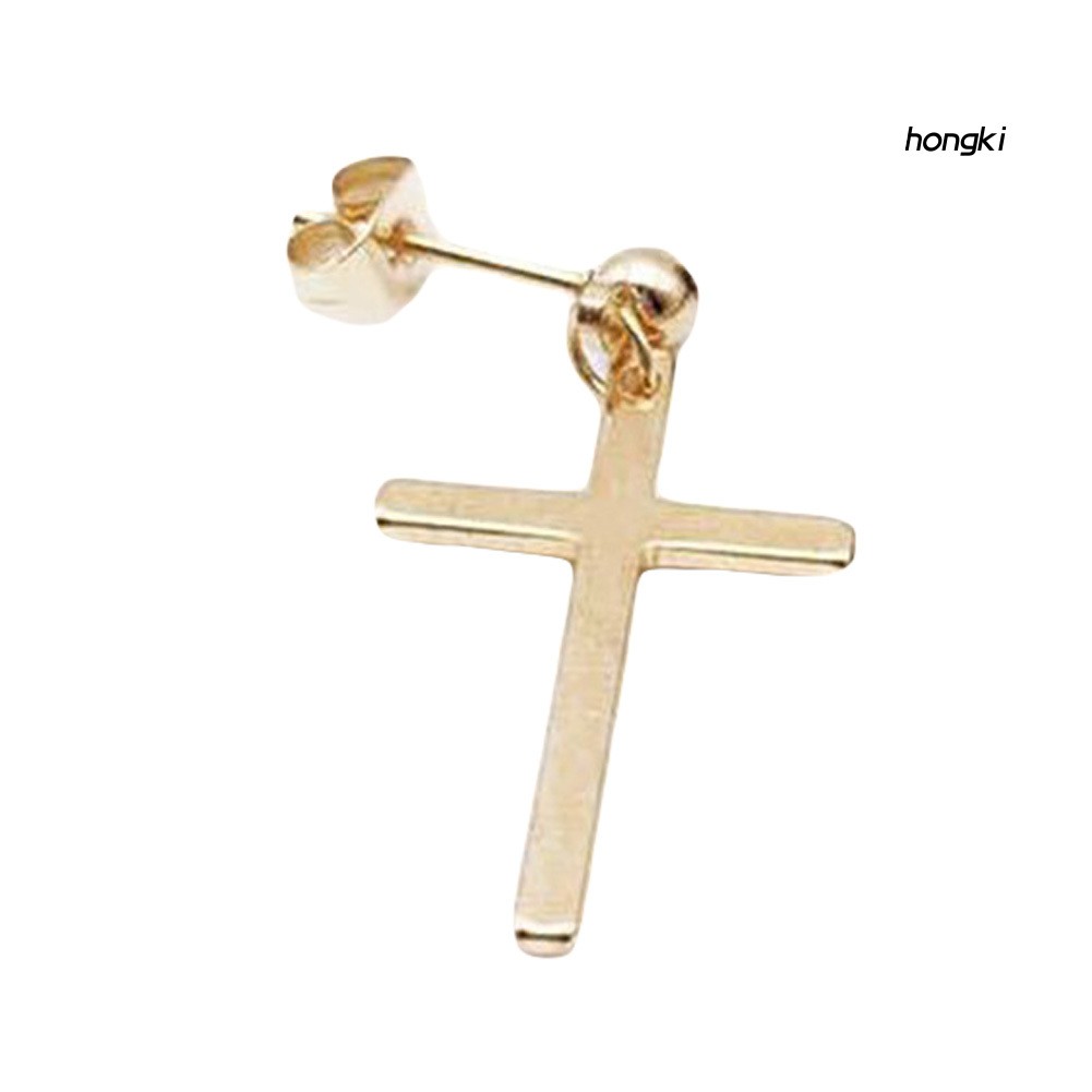 1 Khuyên Tai Thép Không Gỉ Hình Thánh Giá Thời Trang Cho Nam Và Nữ