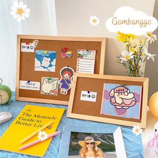 Bảng ghim gỗ bần KEFI, treo ảnh, postcard trang trí (Tặng kèm ghim + dây gai + móc)