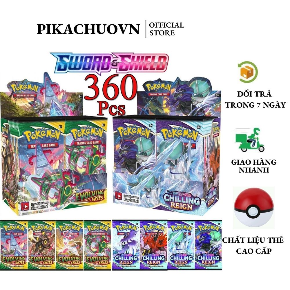 Bộ thẻ Bài Pokemon Hộp 360 Thẻ Cao Cấp Siêu Đẹp