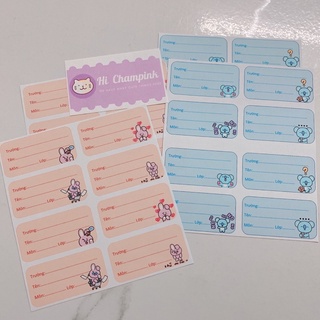NHÃN VỞ BT21 - BTS DÁN TẬP VỞ SÁCH HỌC SINH 10 miếng