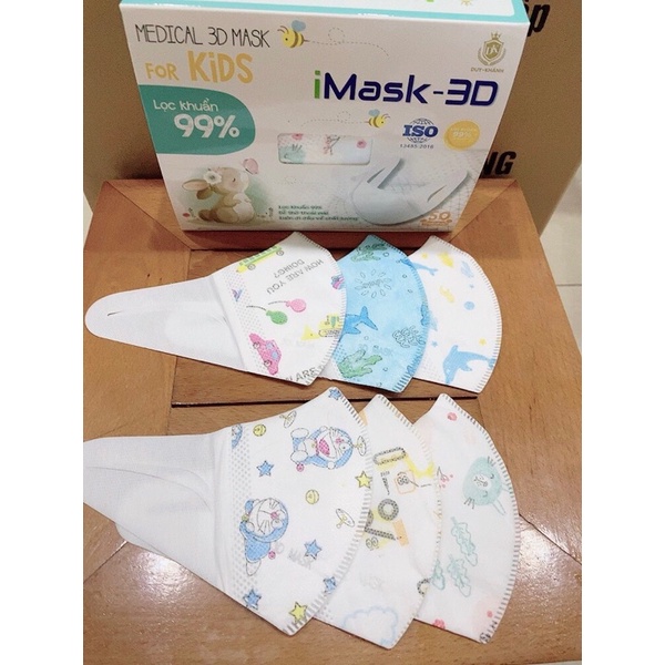 Hộp 50 Chiếc Khẩu Trang 3D Duy Khánh Cho Bé Từ 1 - 5 Tuổi