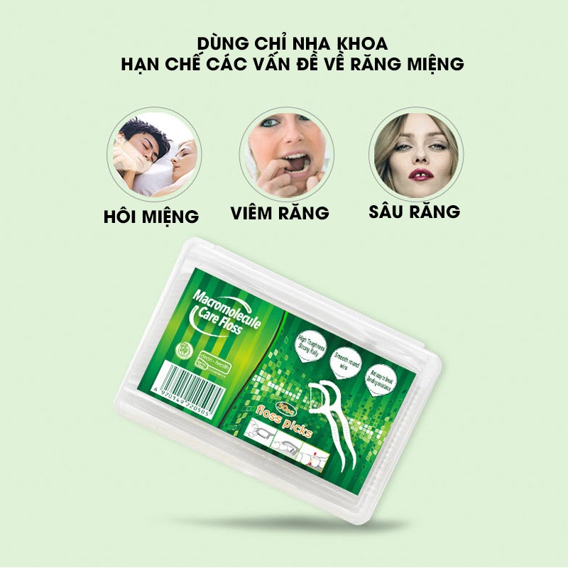 Chỉ nha khoa cao cấp Bair, tăm chỉ nha khoa với sợi mảnh, độ bền cao