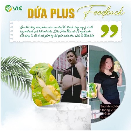 Kẹo Dứa Plus VIC Túi 7 Viên Hỗ Trợ Giảm Cân Tăng Cường Trẻ Hóa Làn Da Cân Bằng Chất Béo Cơ Thể