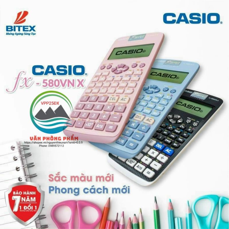 Máy tính casio Fx-580VNX CHÍNH HÃNG (Bảo hành 7 năm).