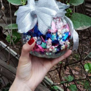 Lọ hạc sao giấy thủy tinh