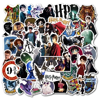 Set 50 miếng dán không thấm nước họa tiết nhân vật Harry Potter