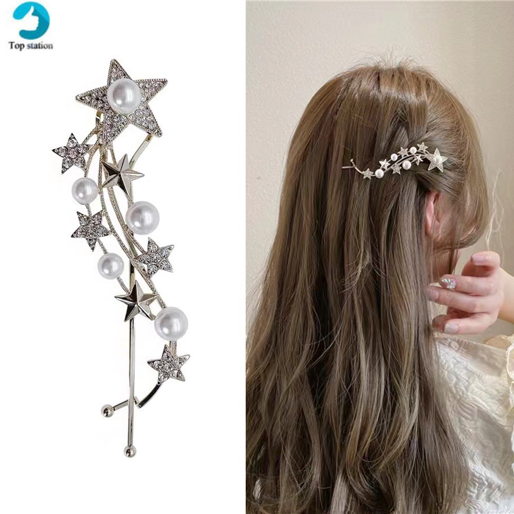 Kẹp Tóc Đính Đá Hình Ngôi Sao Xinh Xắn Dành Cho Nữ