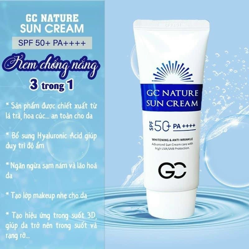 MẪU MỚI NHẤT] Kem Chống Nắng Tone Up GC Nature Sun Cream SPF 50 PA++++