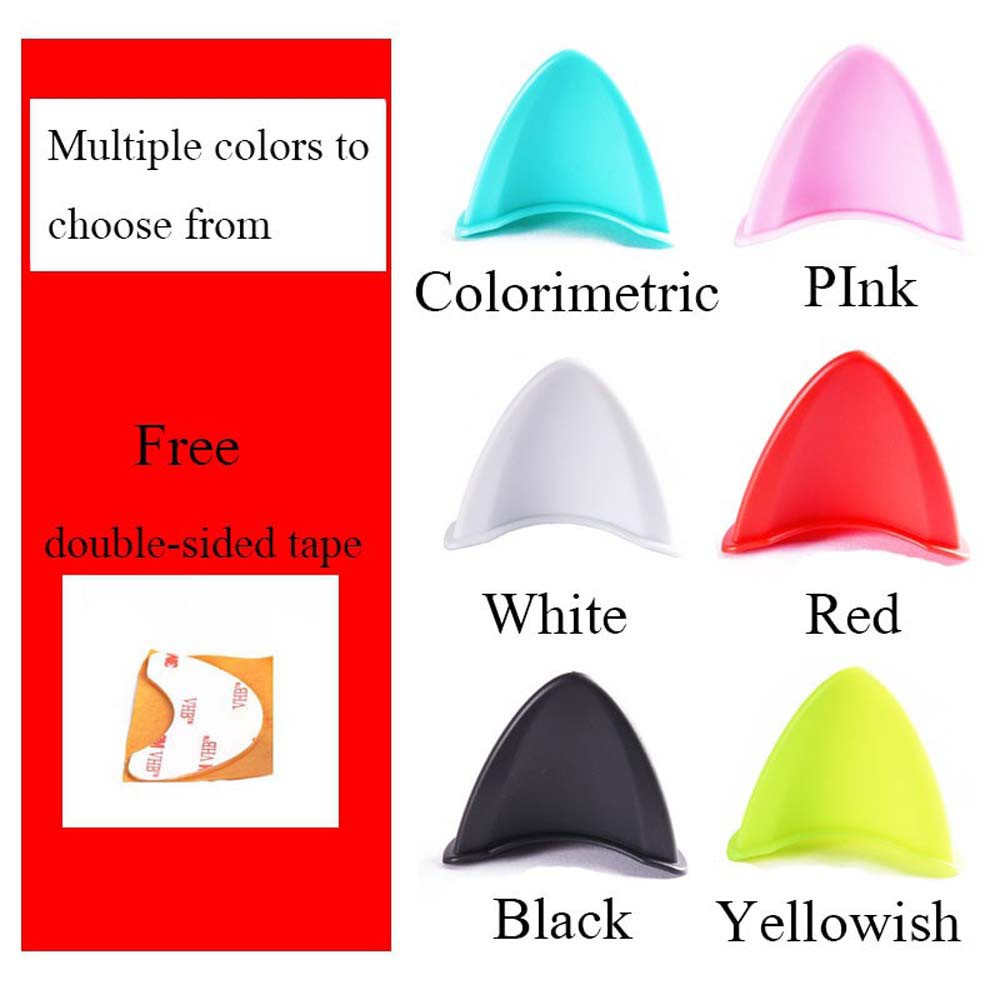 Set 2 Miếng Dán Trang Trí Mũ Bảo Hiểm Bằng Tpu Hình Tai Mèo Nhiều Màu Dễ Thương