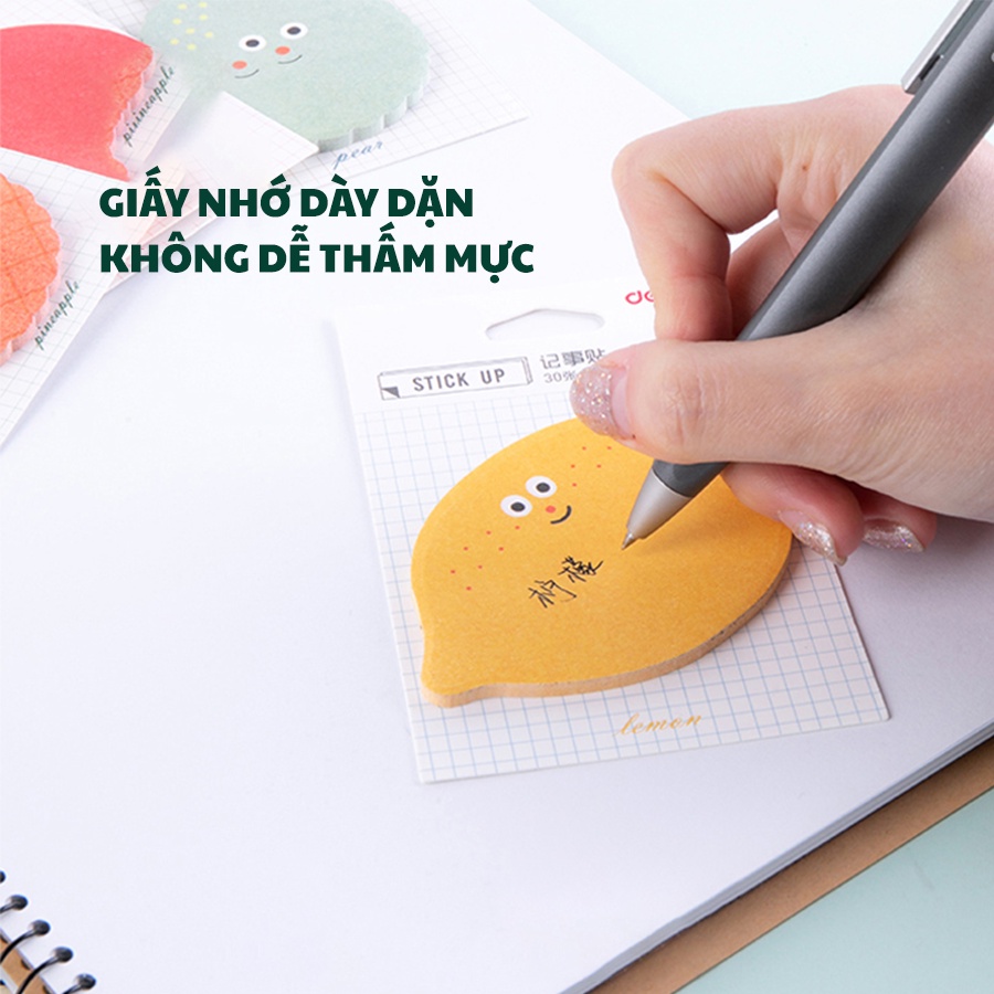 Giấy Nhớ Hoa Quả Dễ Thương Nhiều Màu Deli Dán Siêu Chắc 25601