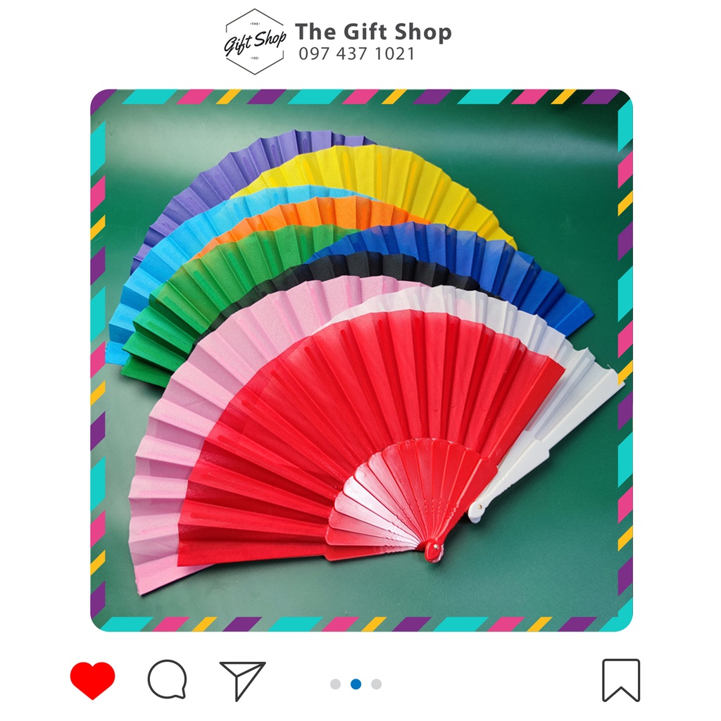 Quạt cổ trang vải trơn nan nhựa