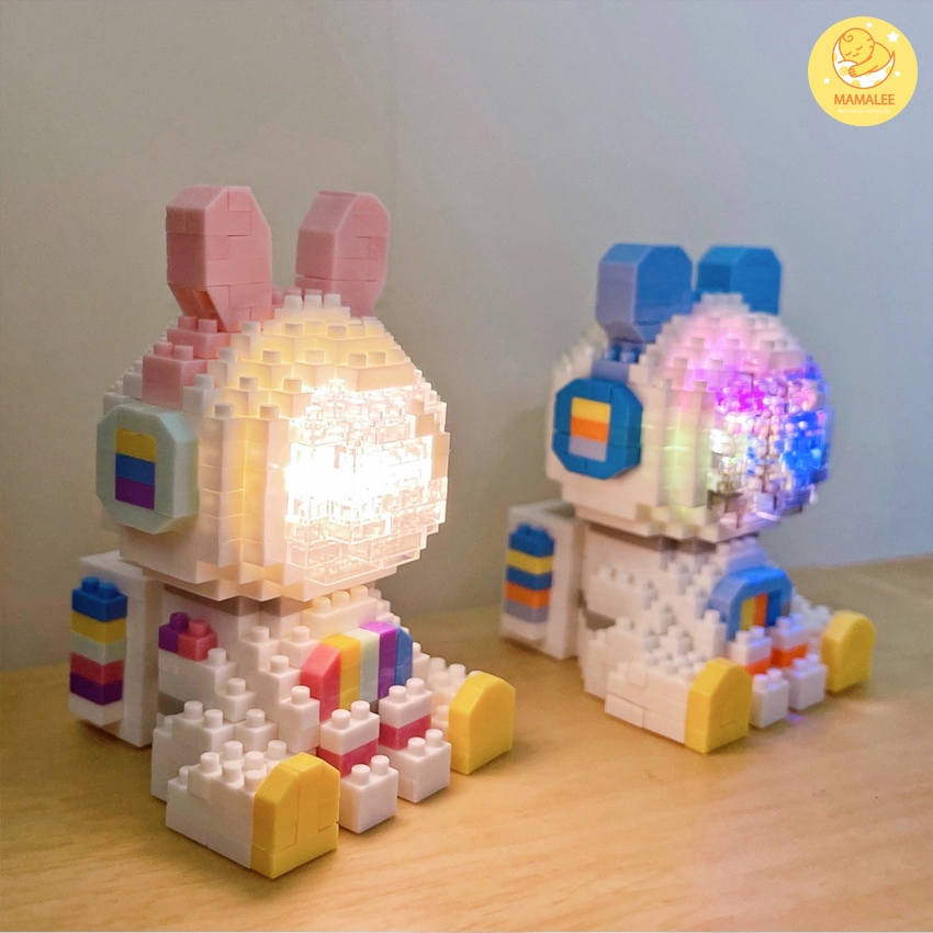 Lego 3D Phi Hành Gia Có Đèn Led Phát Sáng Dễ Thương (Phiên Bản Đặc Biệt) Có Hộp - Đồ Chơi Lắp Ráp Mô Hình Vũ Trụ