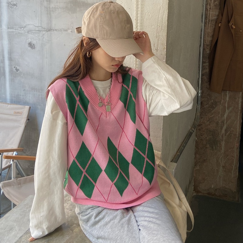 Áo Khoác Len Không Tay Cổ Chữ V Thời Trang Cho Bạn Gá