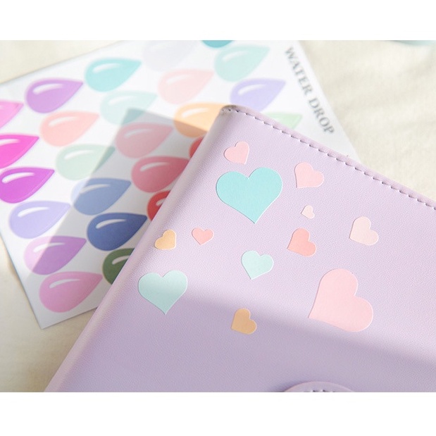 Sticker tone pastel trang trí sổ tay thiệp DIY nhiều kiểu dáng, nhãn dán cute nhiều màu sắc decor bullet journal
