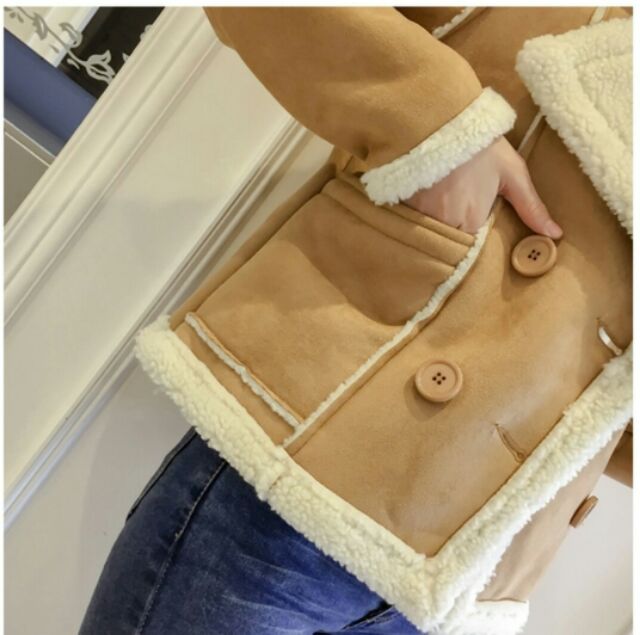 Áo khoác da lộn siêu xinh