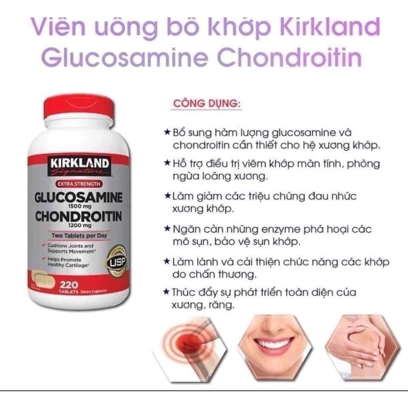Viên Glucosamine 1500mg & chondroitin 1200mg 280viên - Glucosamin Kỉkland