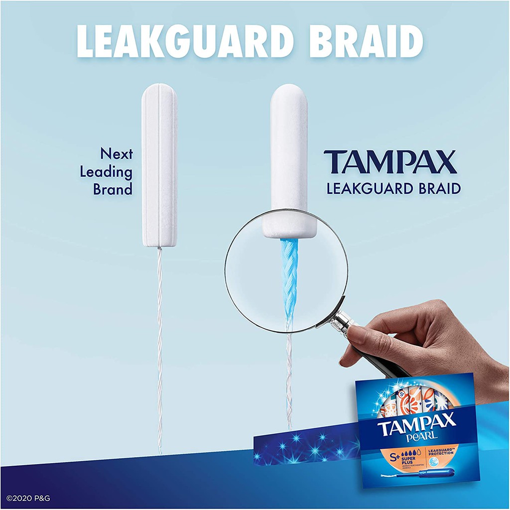 Băng vệ sinh dạng ống Tampon siêu thấm Tampax Pearl Super Plus hộp 50 miếng