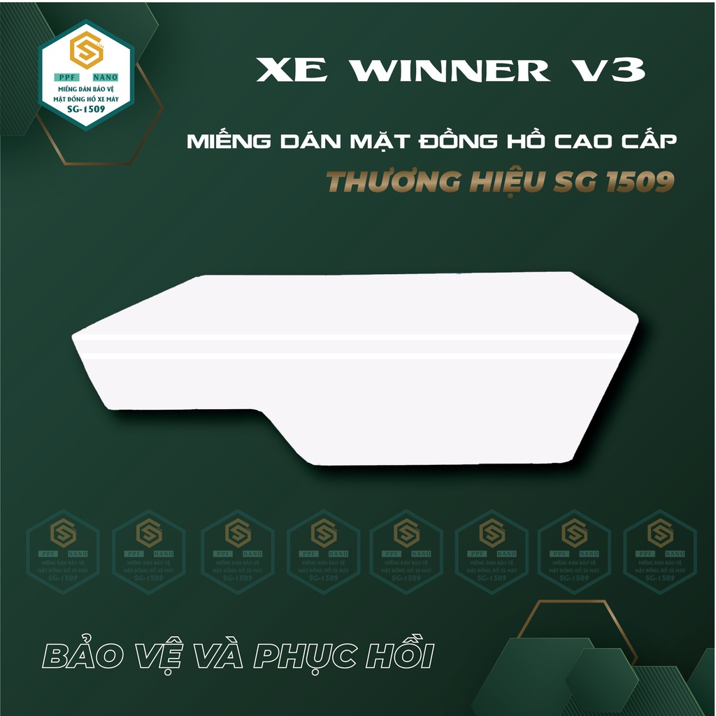 Miếng dán bảo vệ mặt đồng hồ xe winner v3, ppf winner x v3, chống trầy xước