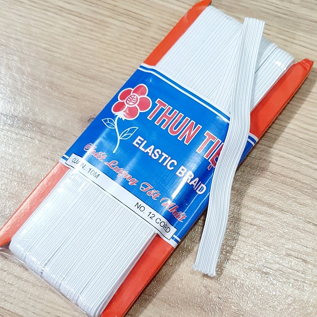 Cuộn Dây Thun Dài 10 Mét Bản 1cm Gồm Màu Trắng Hoặc Màu Đen Dùng Cho May Vá Và Trang Trí Làm Đồ Handmade