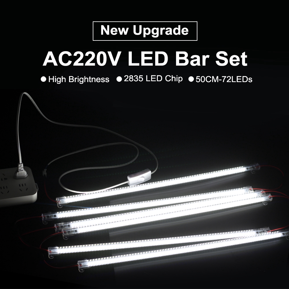 Đèn Led Ống AC220V 50cm 72 Bóng 2835 Tiết Kiệm Năng Lượng Trang Trí Tủ Bếp