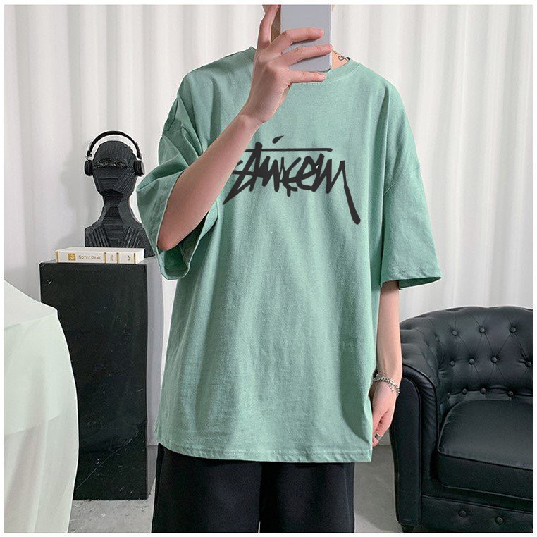 Áo Thun Unisex Khổng Hiền From Rộng Cổ Tròn Tay Lỡ Freesize 38-70kg Chữ Thái