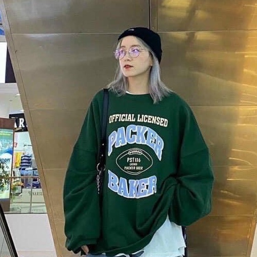 Áo sweater nỉ tay bồng unisex  Packer Baker_Áo nỉ bông nam nữ basic, cá tính, hottend (Ảnh thật)