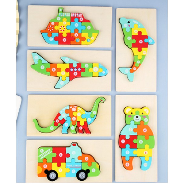 Đồ chơi tranh nối 10 số chọn mẫu cho bé MS2 tranh nổi 3d gỗ nối tiếp