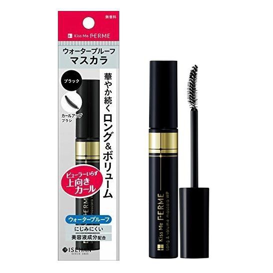 Mascara làm dài và dày mi KISS ME Ferme Long & Volume Mascara WP7g - Nhật Bản