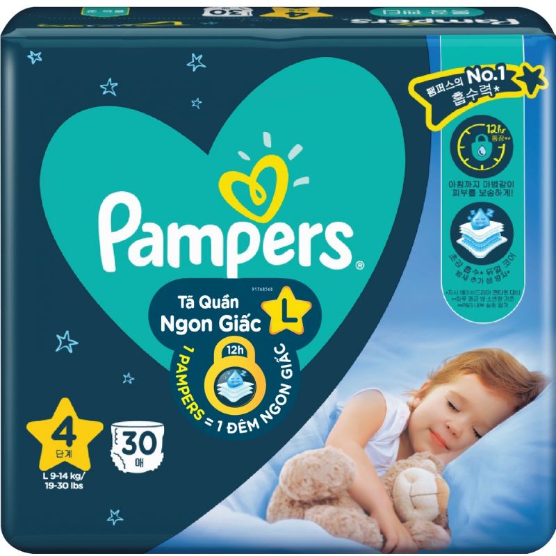 Combo 4 Tã Quần Ngon Giấc Pampers L30/XL26