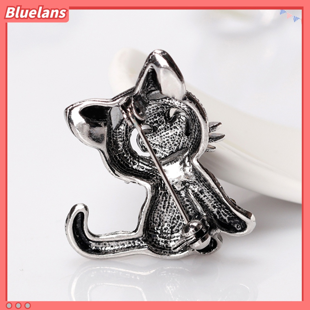 Ghim Cài Áo Hình Mèo Đính Đá Nhân Tạo Thời Trang Cho Nữ