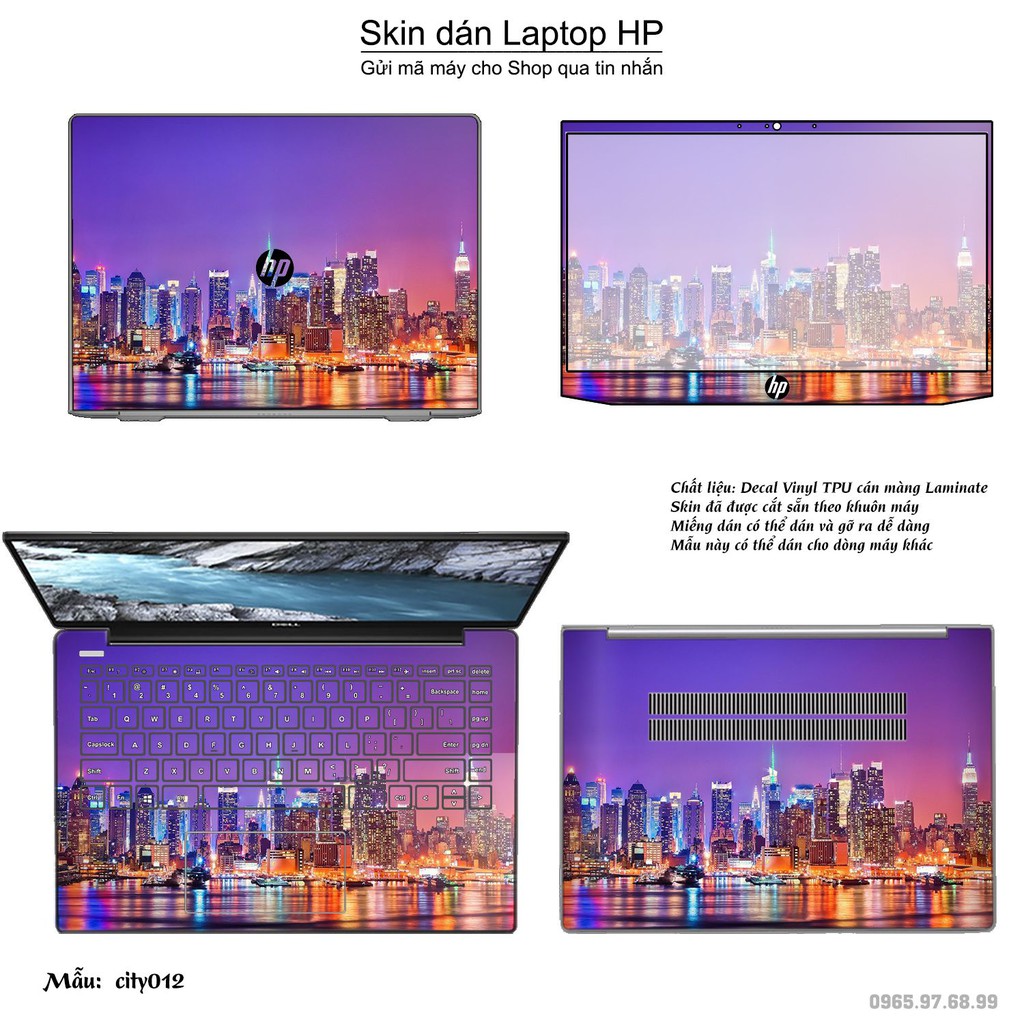 Skin dán Laptop HP in hình thành phố _nhiều mẫu 2