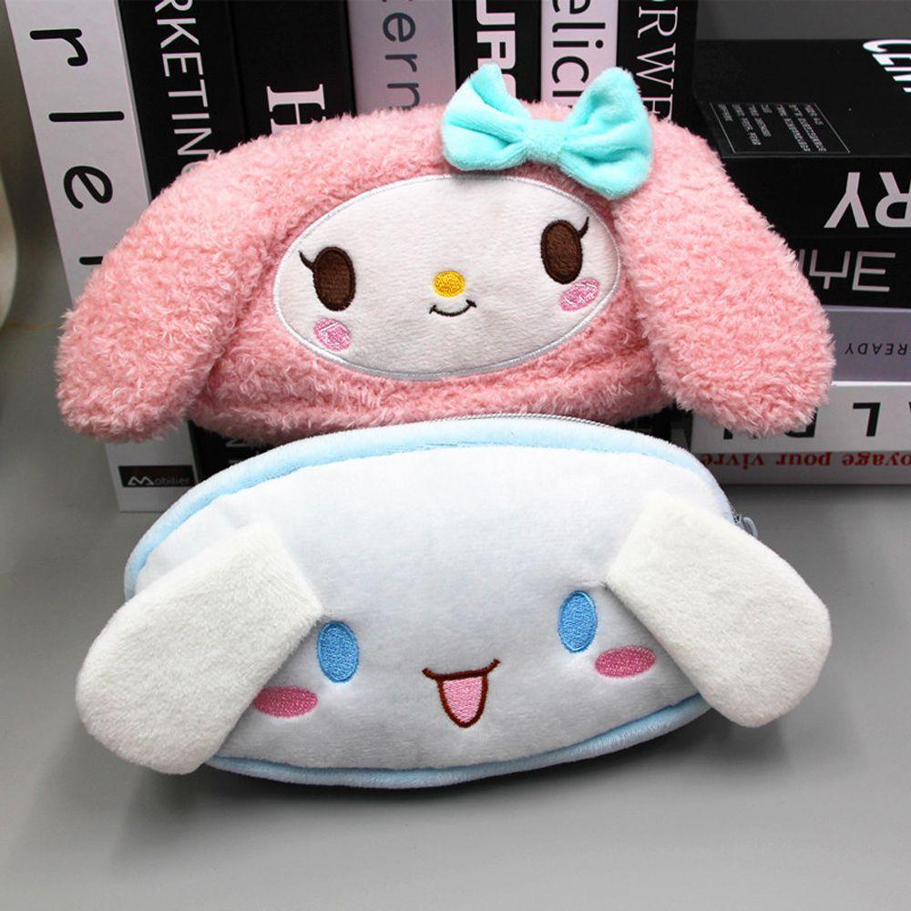 PEWANY 1 Túi Đựng Bút Chì / Mỹ Phẩm Phủ Lông Hình Anime Cinnamoroll Sức Chứa Lớn Đa Năng