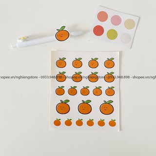 Sticker Dán Trang Trí Sổ, Đồ Dùng Hình Quả Cam