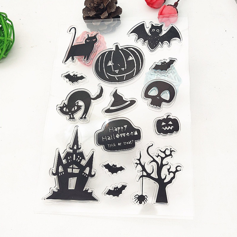 Con Dấu Silicon Trong Suốt Hình Ma Trang Trí Halloween
