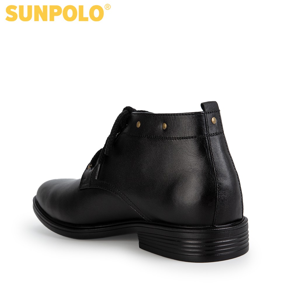 Giày Chukka Boot Nam Da Bò Cao Cấp SUNPOLO Đen - BOOT02