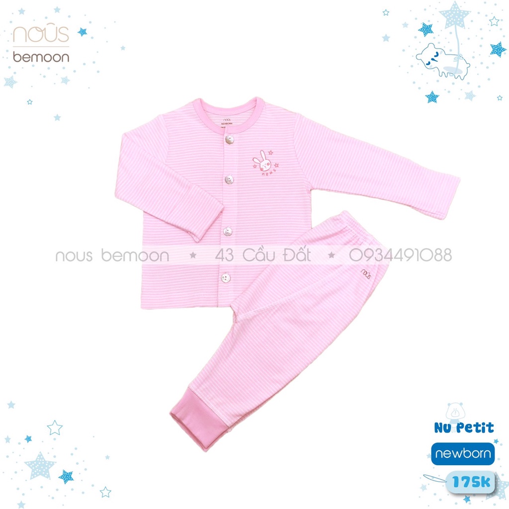 [FULL] Bộ quần áo newborn cài thăng sơ sinh Nous pettit (3-5,5kg)