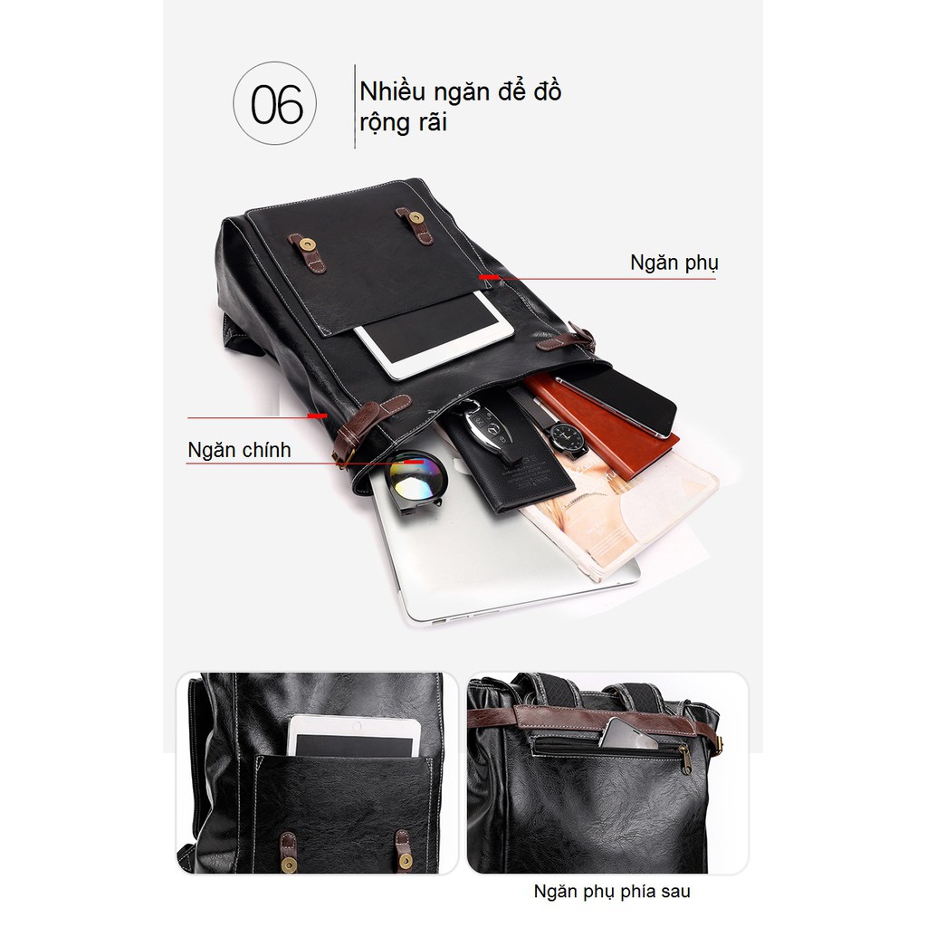 Balo Da Nam Cao Cấp Phong Cách Hàn Quốc Chất Da Cao Cấp, Dày Đẹp
