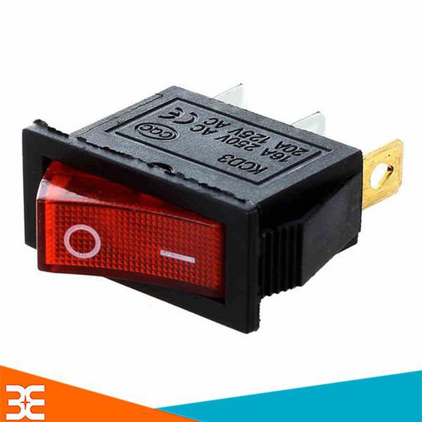 Công Tắc Bập Bênh KCD3-101 16A/250V Dùng Trong Ổ Điện ( Có đèn )