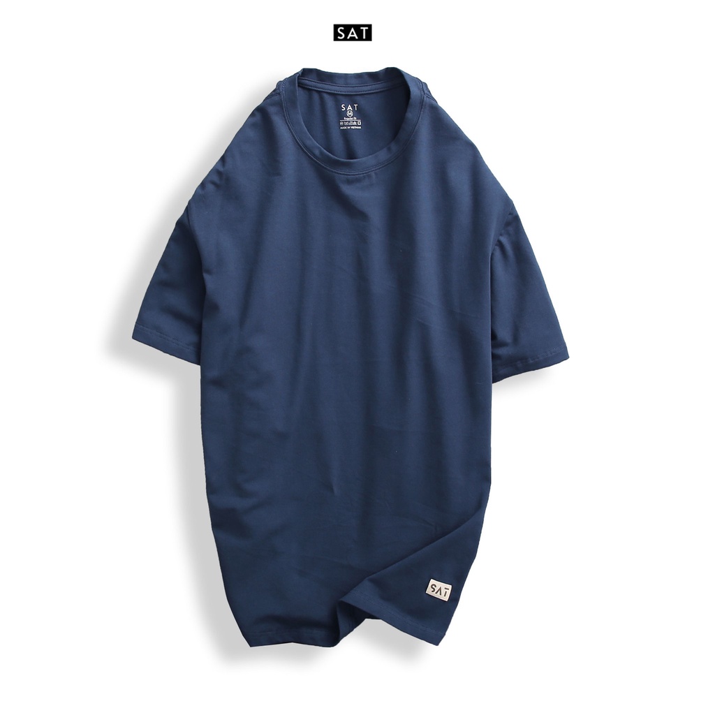 Áo thun trơn, T'shirt Basic cổ tròn SAT TS-03 unisex, vải cotton mềm mịn, dày dặn, trẻ trung chuẩn form