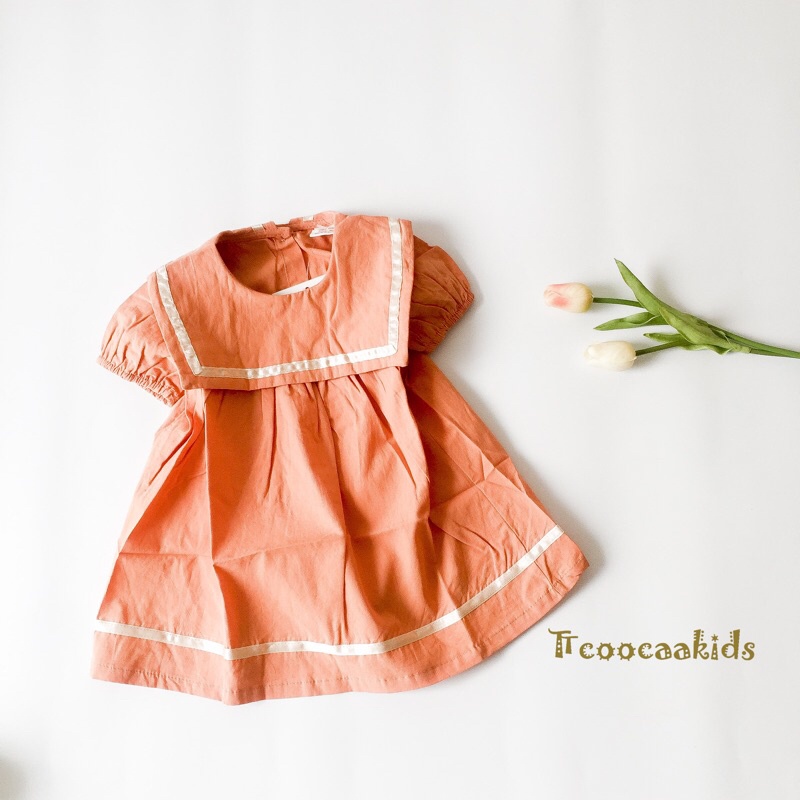 Đầm baby doll thuỷ thủ Hàn Quốc dễ thương cho bé gái size 8-120