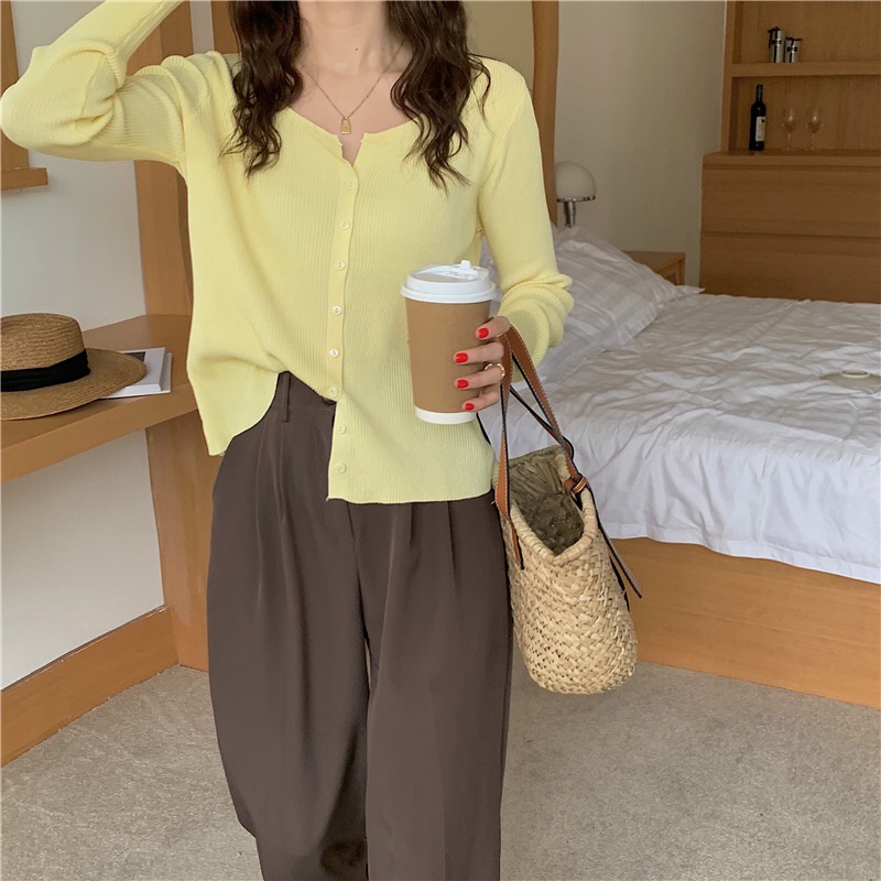 Áo mini cardigan len nhuyễn pastel phong cách Hàn Quốc - AL525 | BigBuy360 - bigbuy360.vn