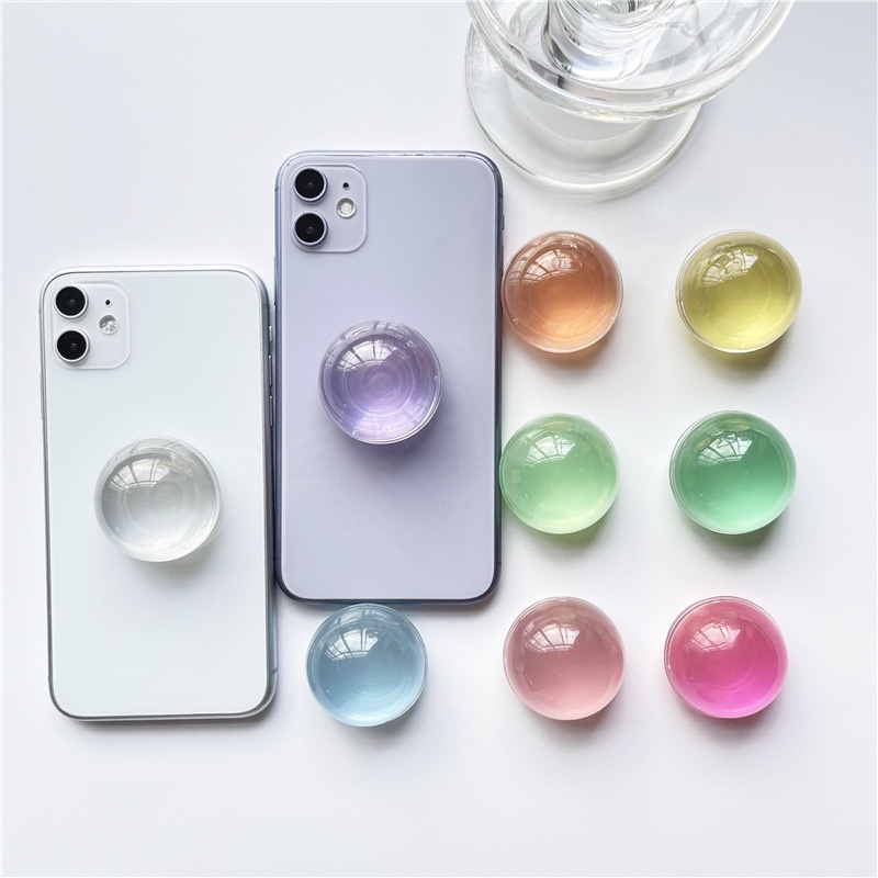 Nhẫn đỡ điện thoại hình quả cầu pha lê acrylic nhiều màu tùy chọn đẹp mắt