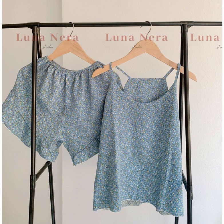 [TẶNG GƯƠNG CẦM TAY] Set đồ ngủ 2 dây hoa nhí hiện đại quần viền bèo | Ảnh thật 100% ♡ | BigBuy360 - bigbuy360.vn