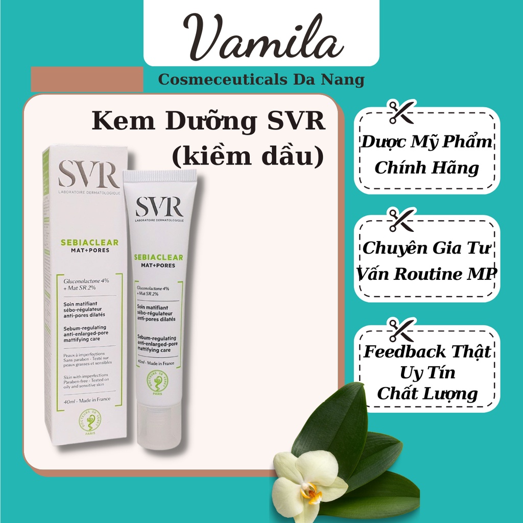 Kem Dưỡng SVR Kiềm Dầu 40ml Chính Hãng Ngừa Mụn Hiệu Quả (Niacinamide)