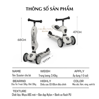 Xe scooter chòi chân cho bé zinbang 3in1 scoot and ride trượt tập đi 1 - ảnh sản phẩm 4