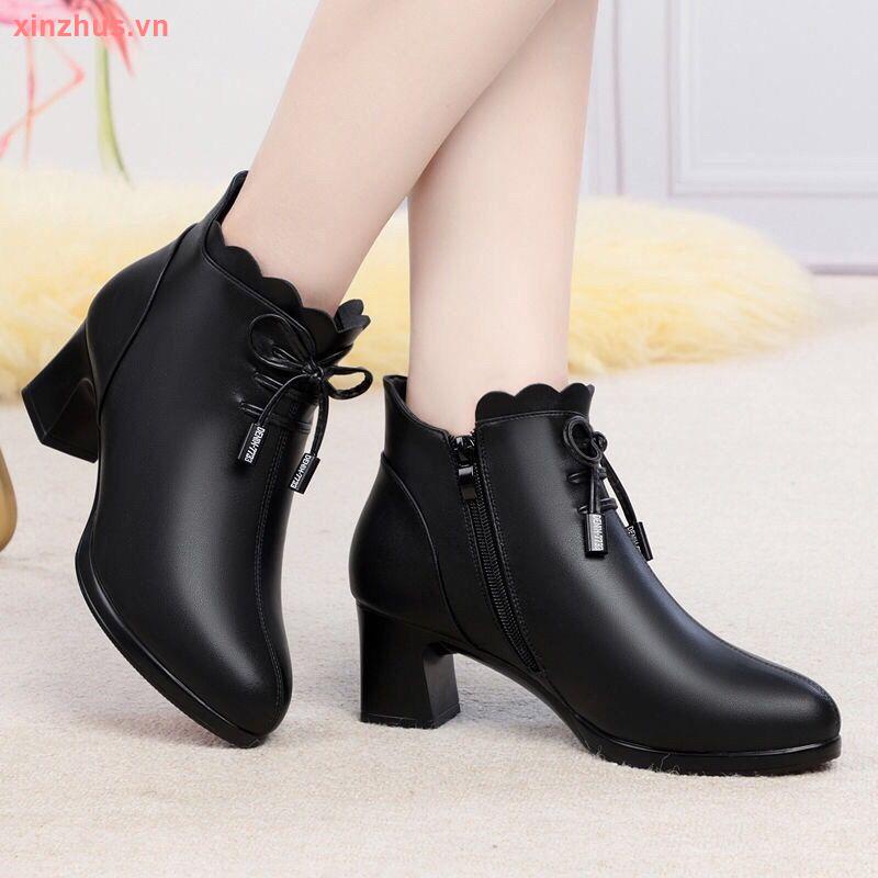 Giày bốt cổ cao thời trang dành cho phụ nữ trung niên size 35-43 41 42