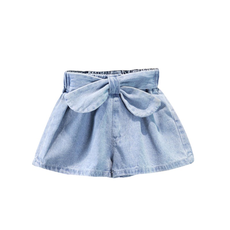 Quần ngắn vải denim mỏng thời trang mùa hè dành cho bé gái 1-7 tuổi se7en